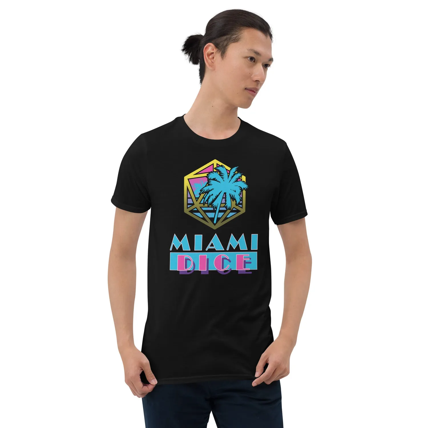 Roll A Crit Miami Dice T-Shirt Katoen Maat M Unisex