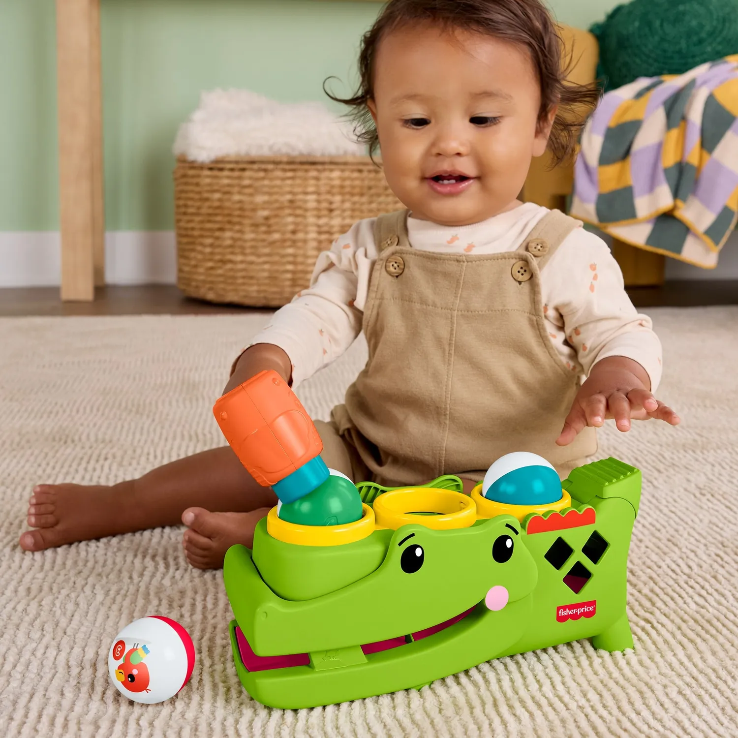 Fisher-Price Zit en Tik Rolligator hamerbank met 3 ballen