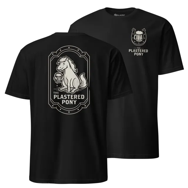Roll A Crit Heroes of Barcadia Plastered Pony T-shirt zwart katoen