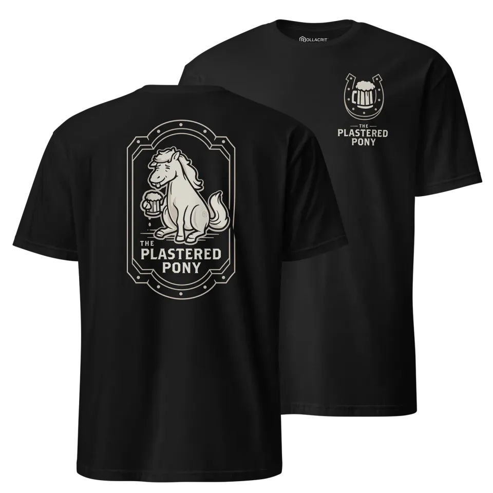 Roll A Crit Heroes of Barcadia Plastered Pony T-shirt zwart katoen