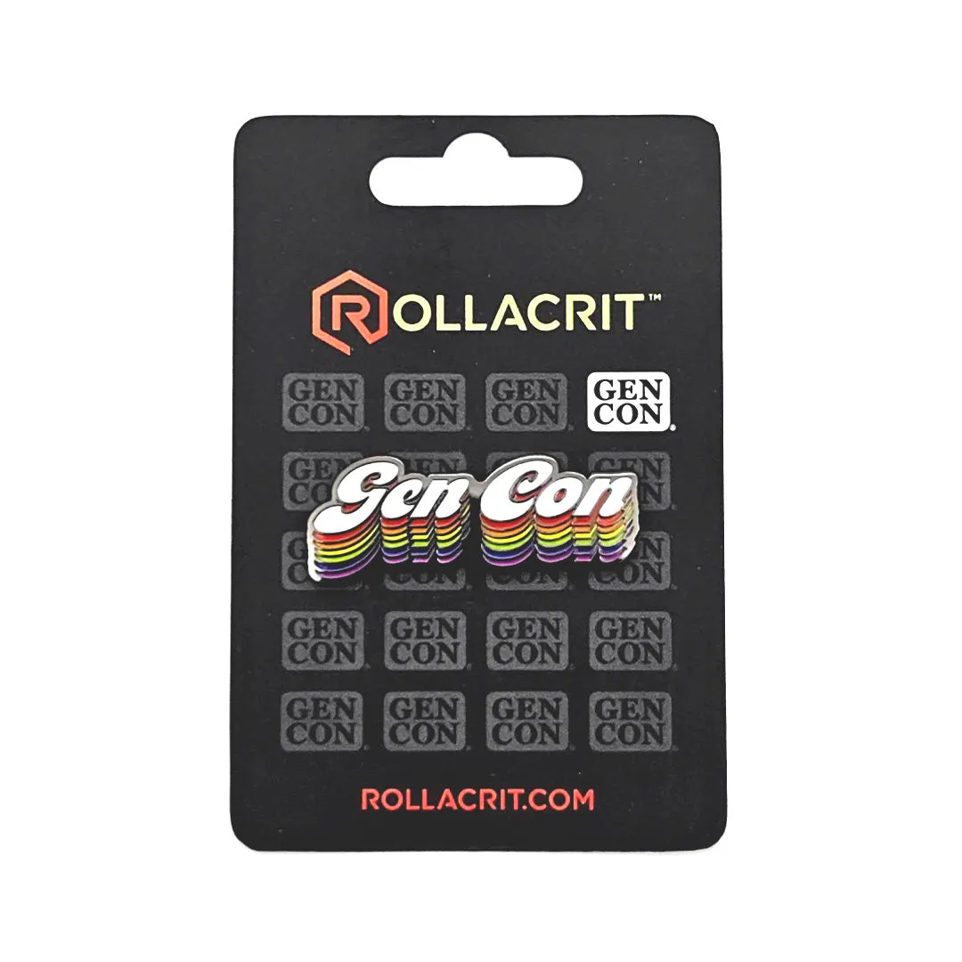 Roll A Crit Retro Rainbow Pride Gen Con 2025 pin hard enamel
