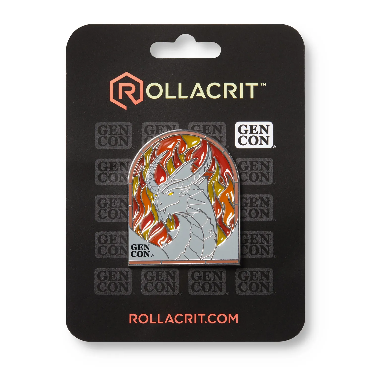 Roll A Crit Genevieve Stained Glass pin emaille