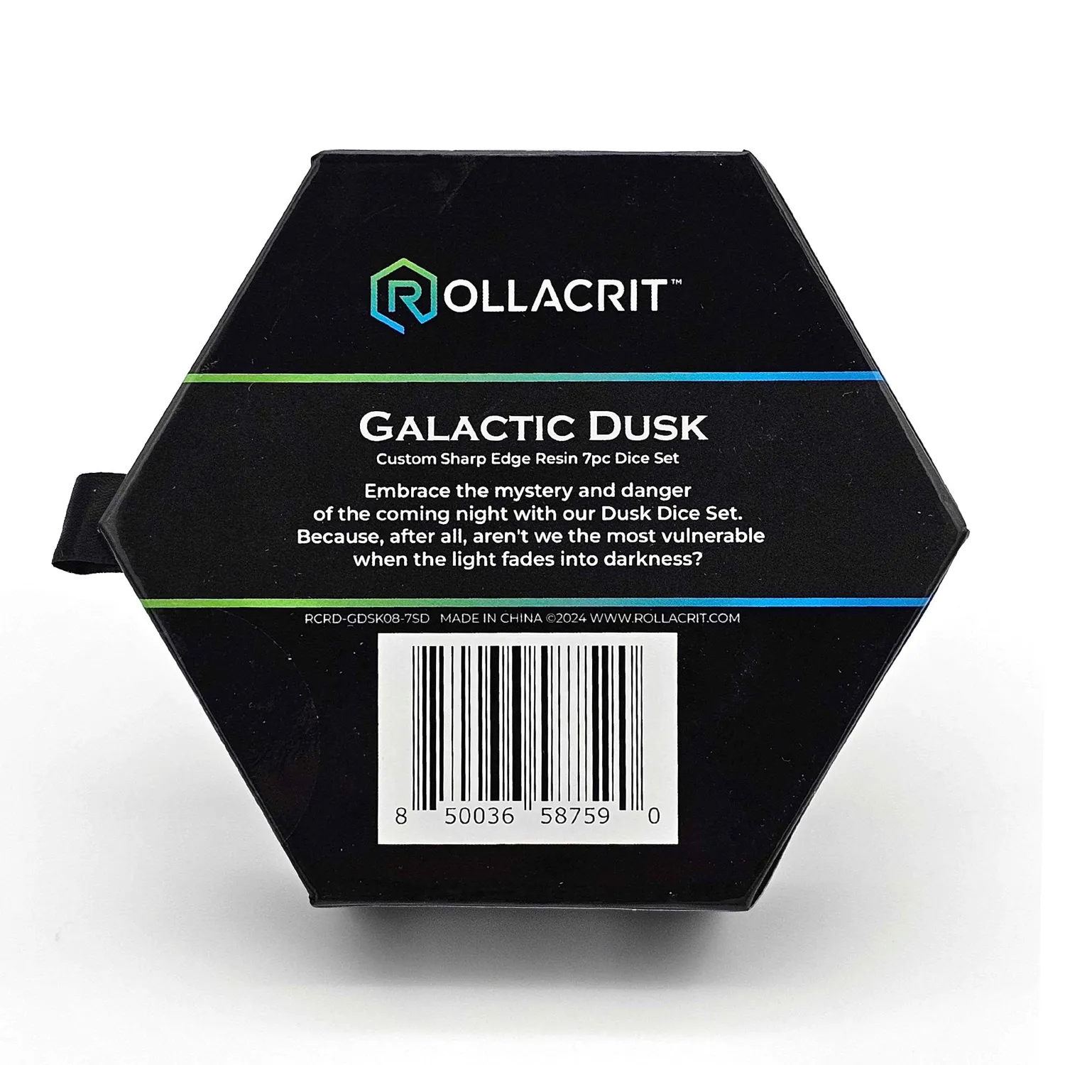 Roll A Crit Galactic Dusk Custom Sharp Edge dobbelset 7-delig