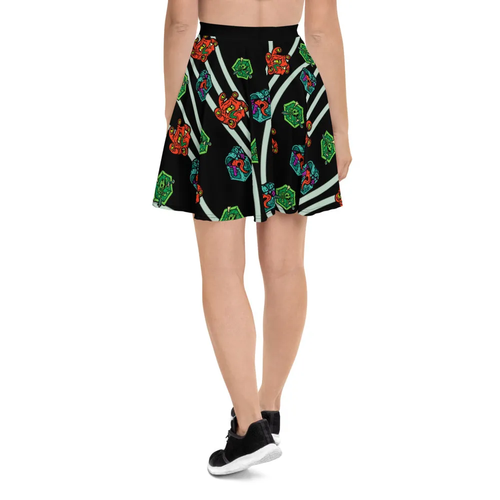 Roll A Crit Monsters Wave skaterrok polyester