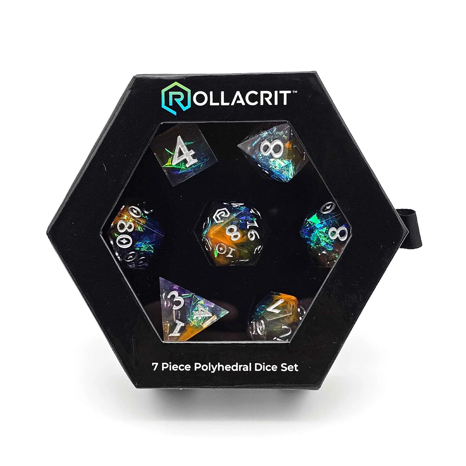 Roll A Crit Galactic Dusk Custom Sharp Edge dobbelset 7-delig