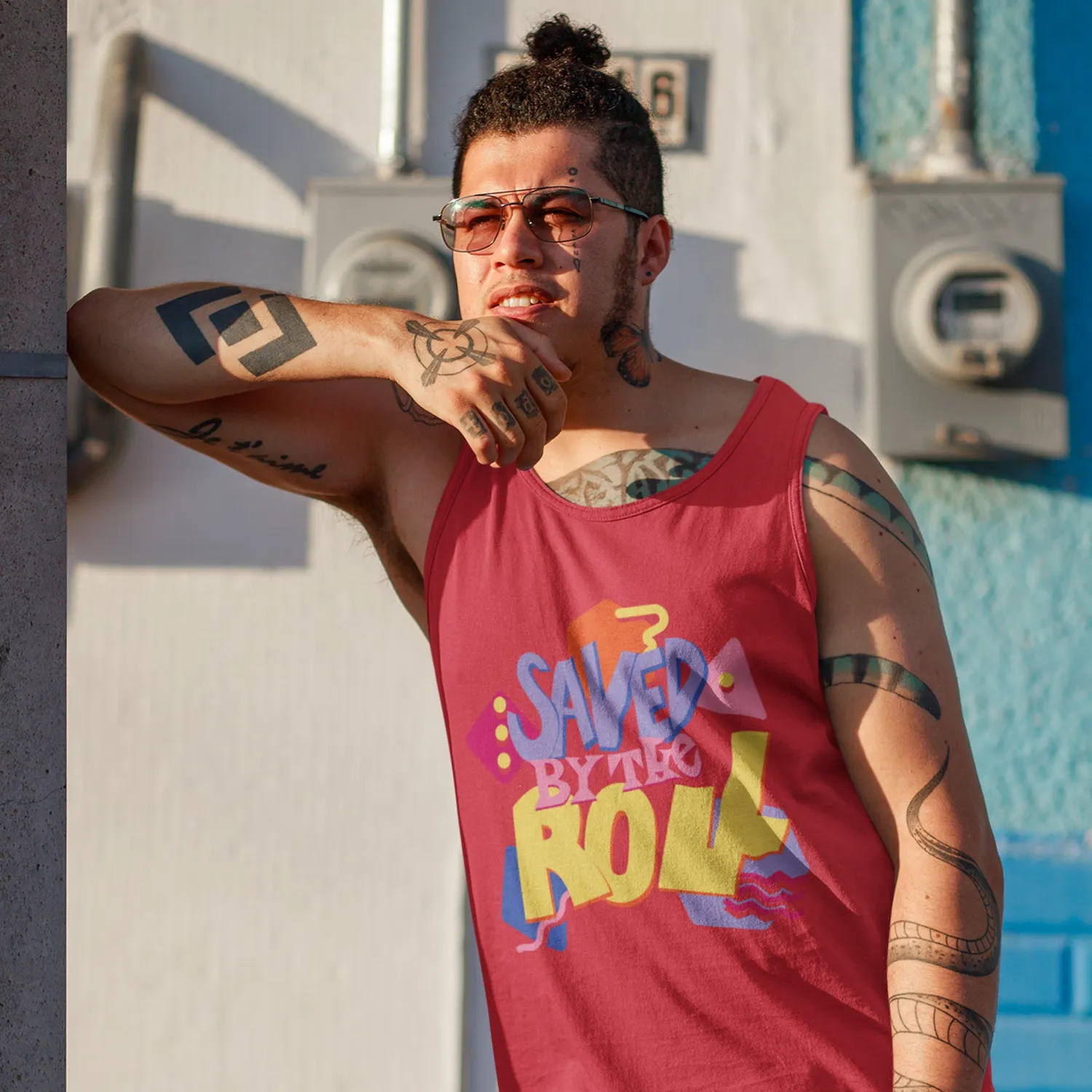 Roll A Crit Saved by the Roll tank top zwart katoen