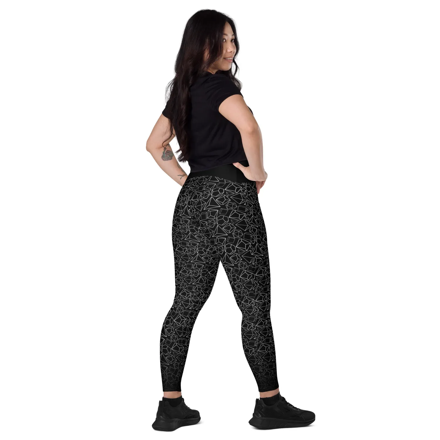 Gen Con White Dice Pattern legging wit met zakken