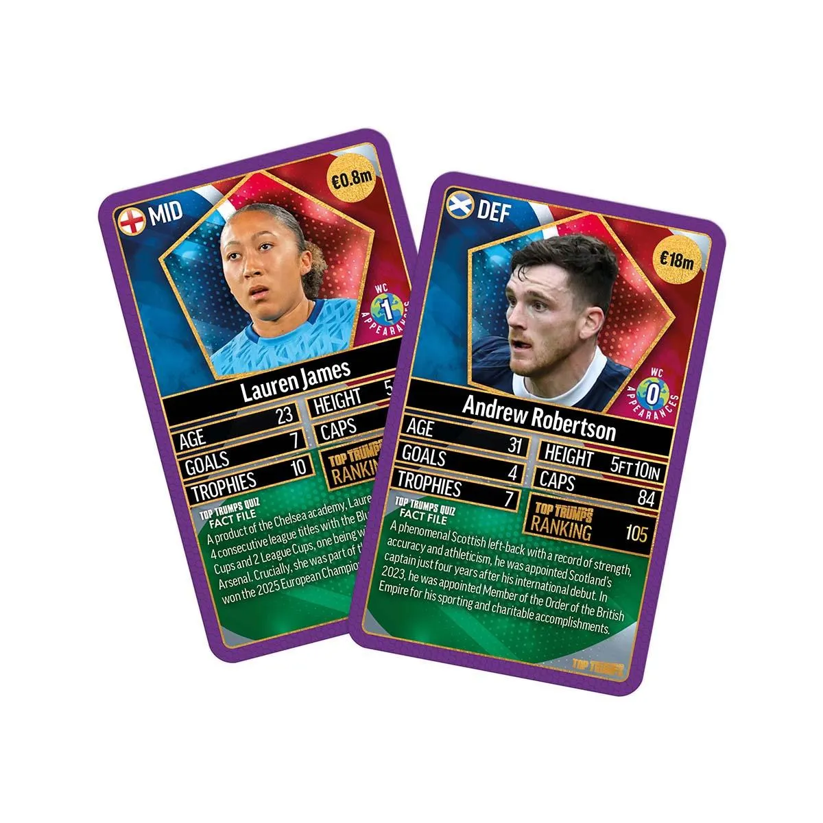 Top Trumps World Football Stars Top 200 kaartspel chrome paars
