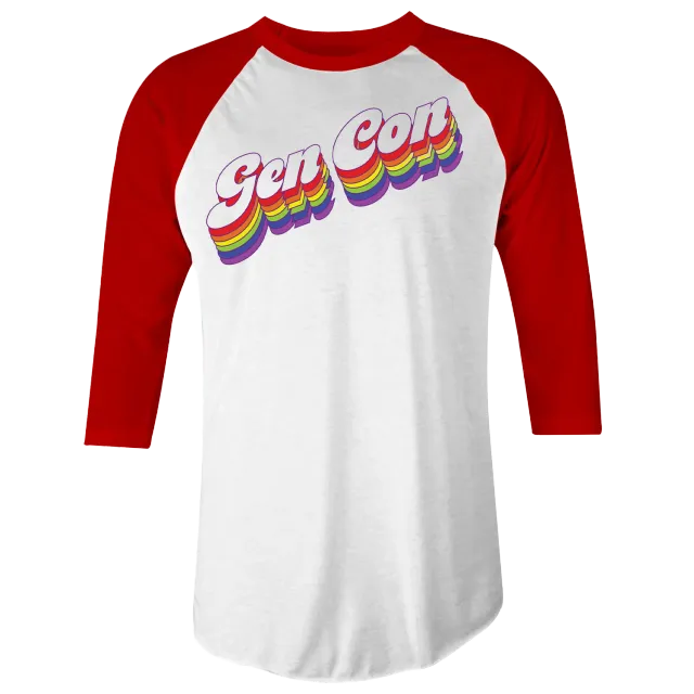 Gen Con Retro Rainbow Pride raglan T-shirt maat M
