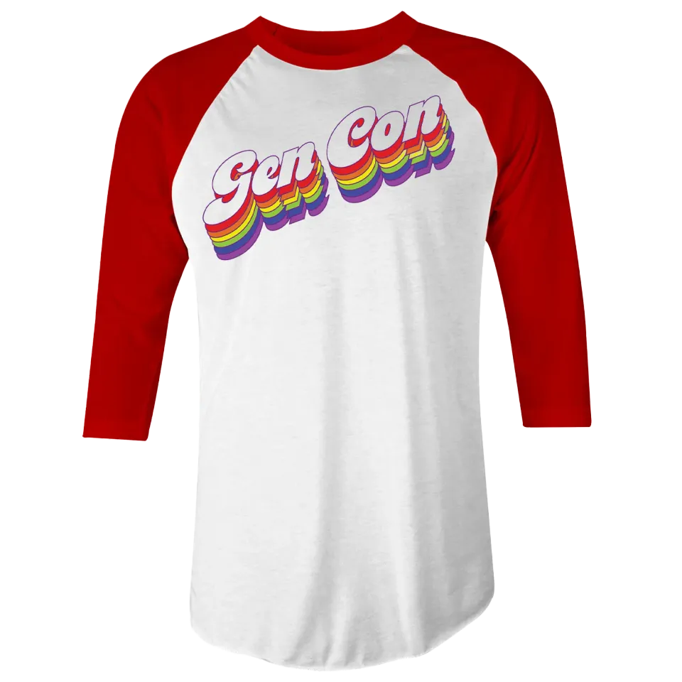Gen Con Retro Rainbow Pride raglan T-shirt maat M