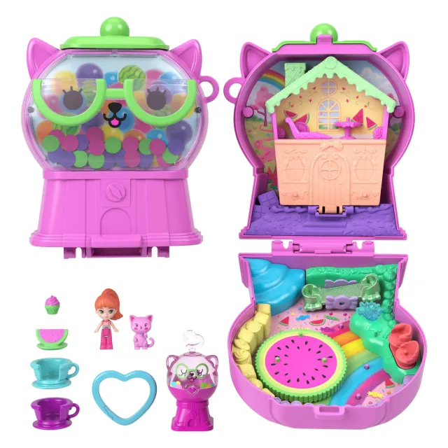 Polly Pocket Kauwgomballen Kitten speelset compact