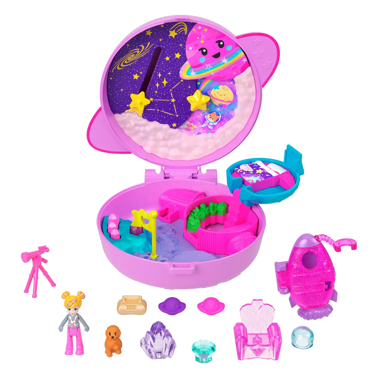 Polly Pocket Planeet compact poppenhuis ruimte