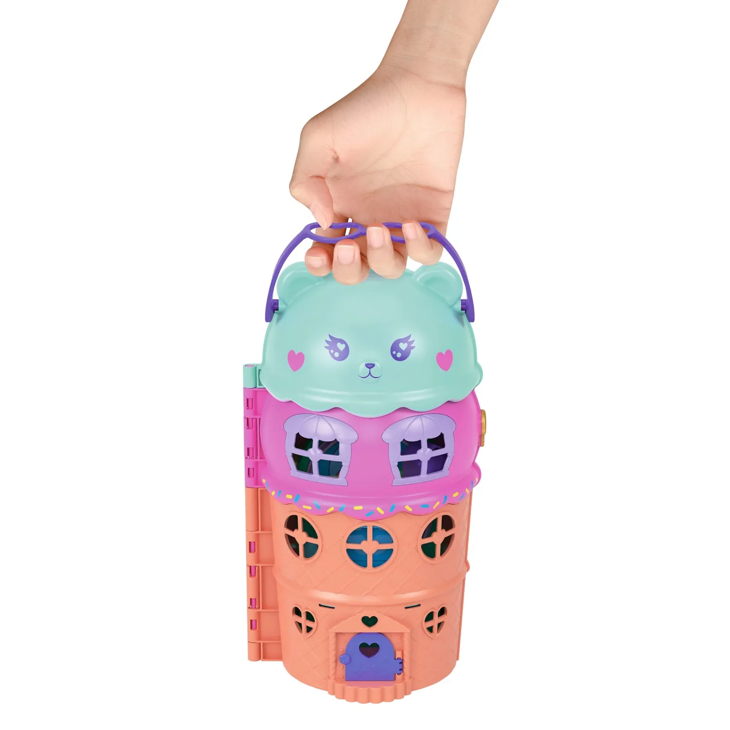 Polly Pocket IJs Dessert speelhuis met 2 poppetjes confetti