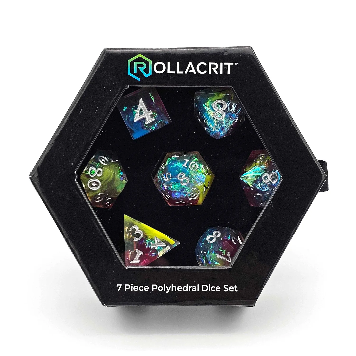 Roll A Crit Galactic Dawn Custom Sharp Edge dobbelset 7-delig resin