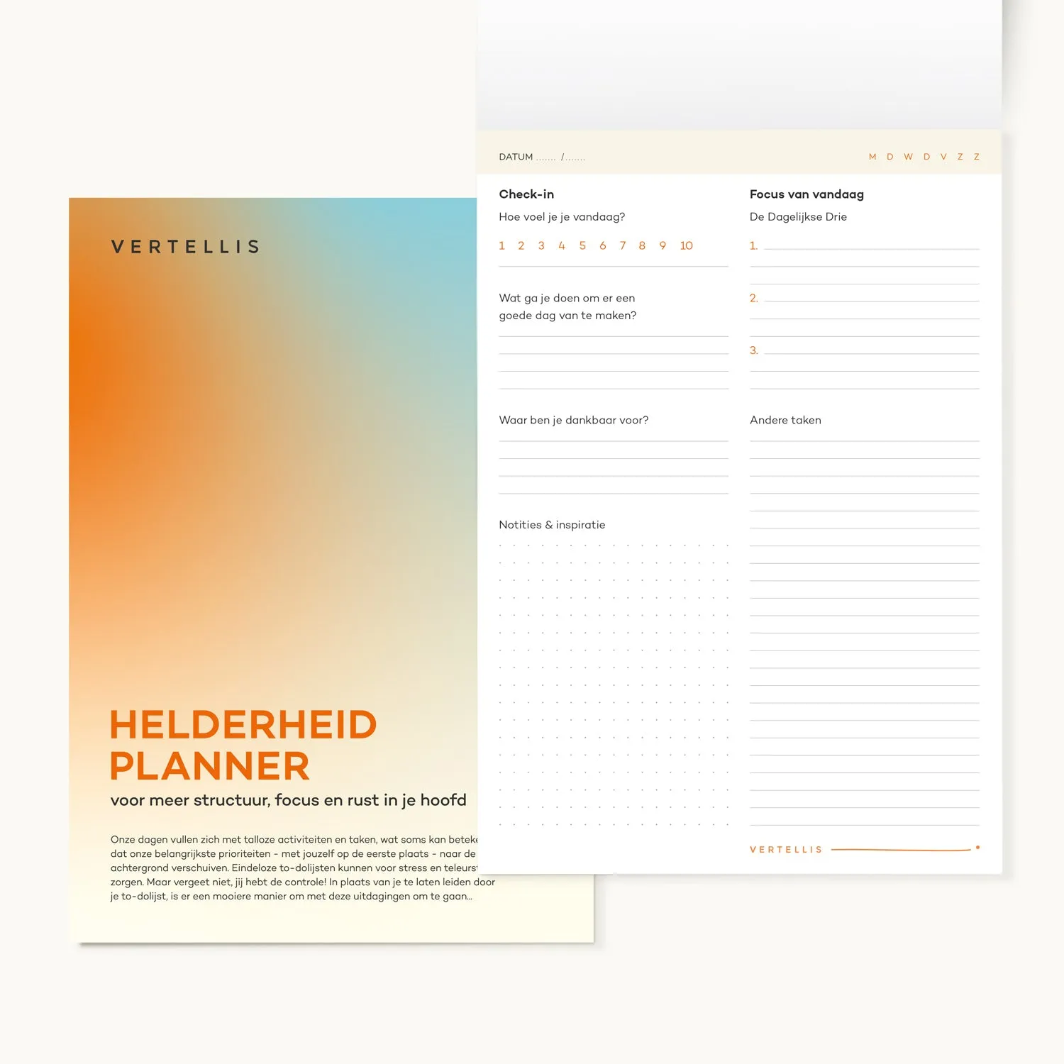 Vertellis Helderheid Planner focus en rust