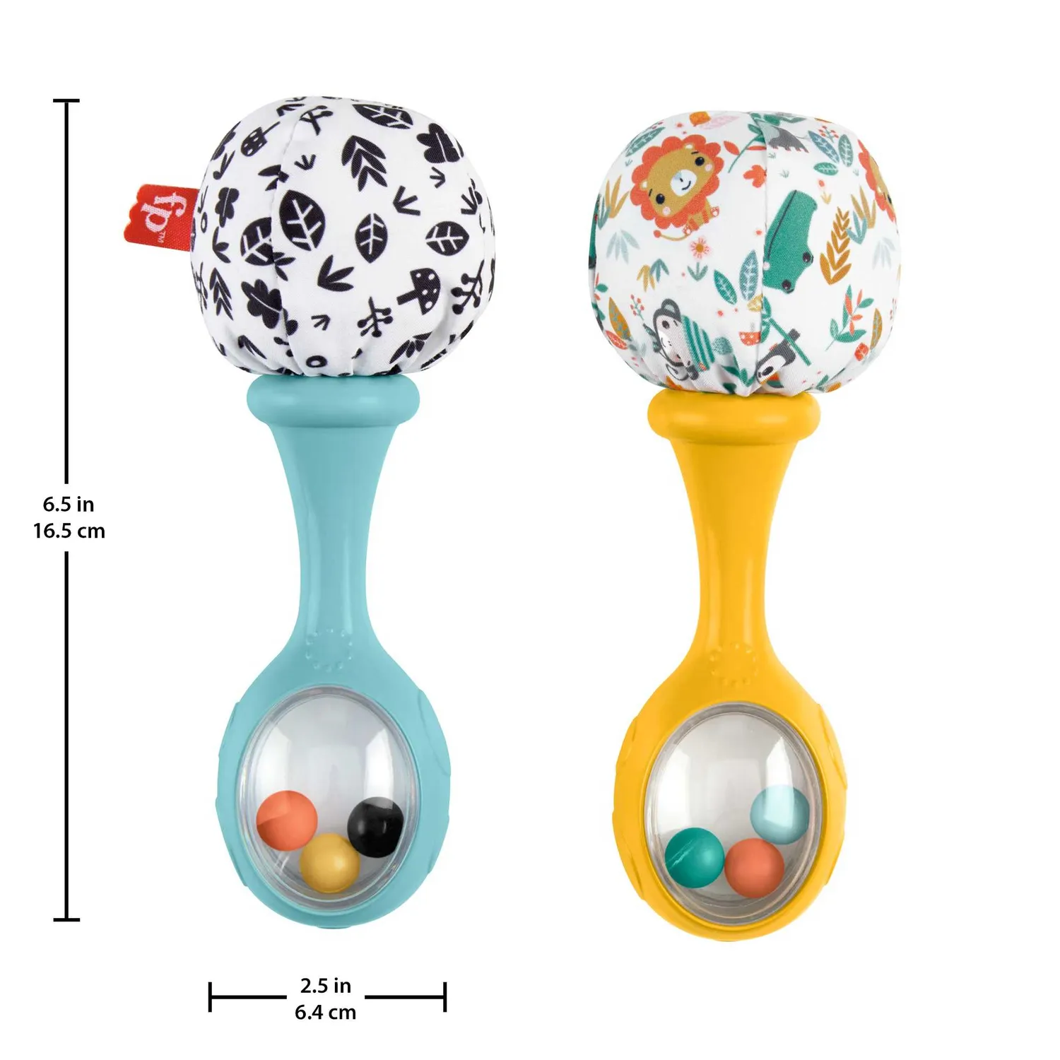 Fisher-Price Maracas rammelaar set van 2 met contrastkleur