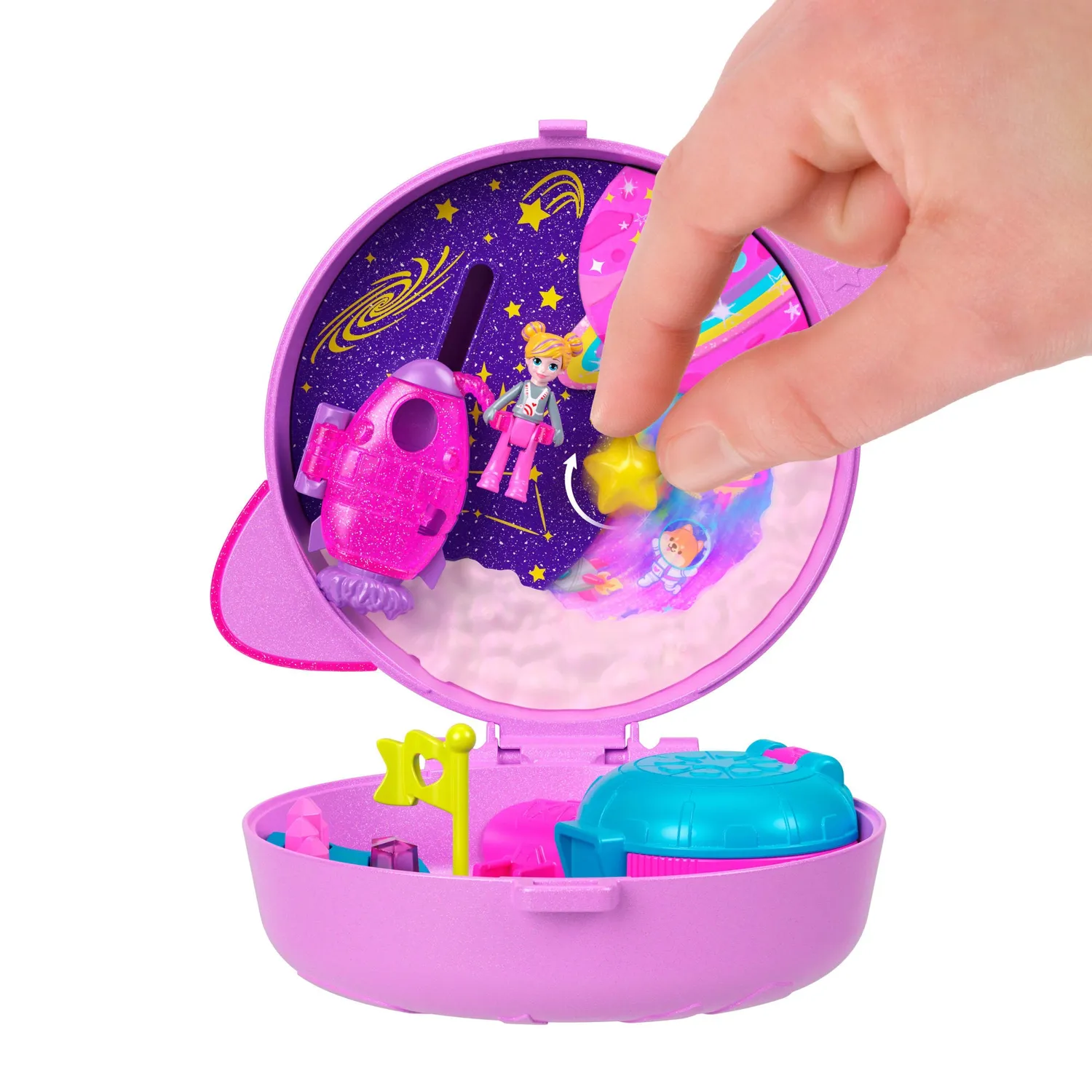 Polly Pocket Planeet compact poppenhuis ruimte