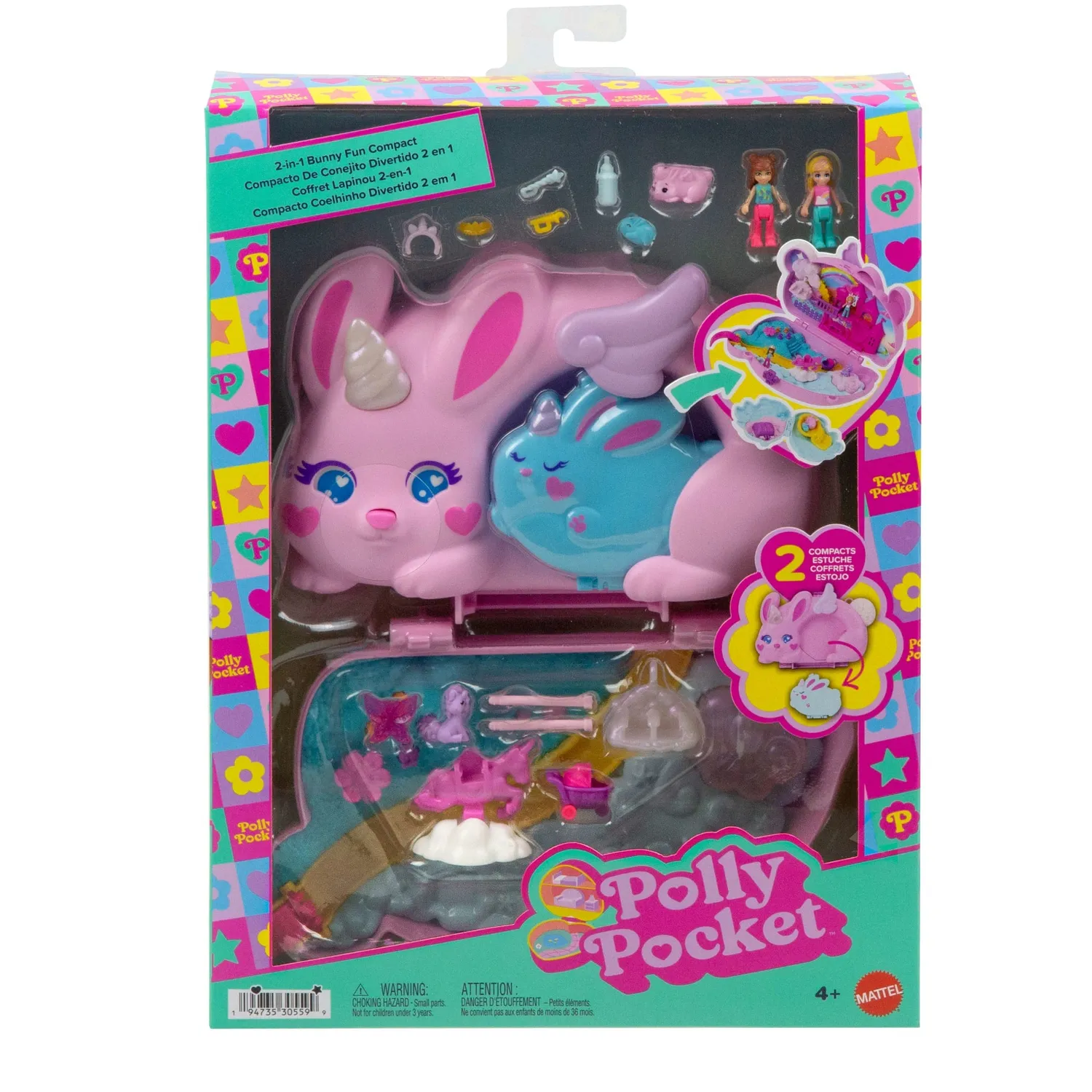 Polly Pocket Bunny Fun 2-in-1 handtas speelset konijn