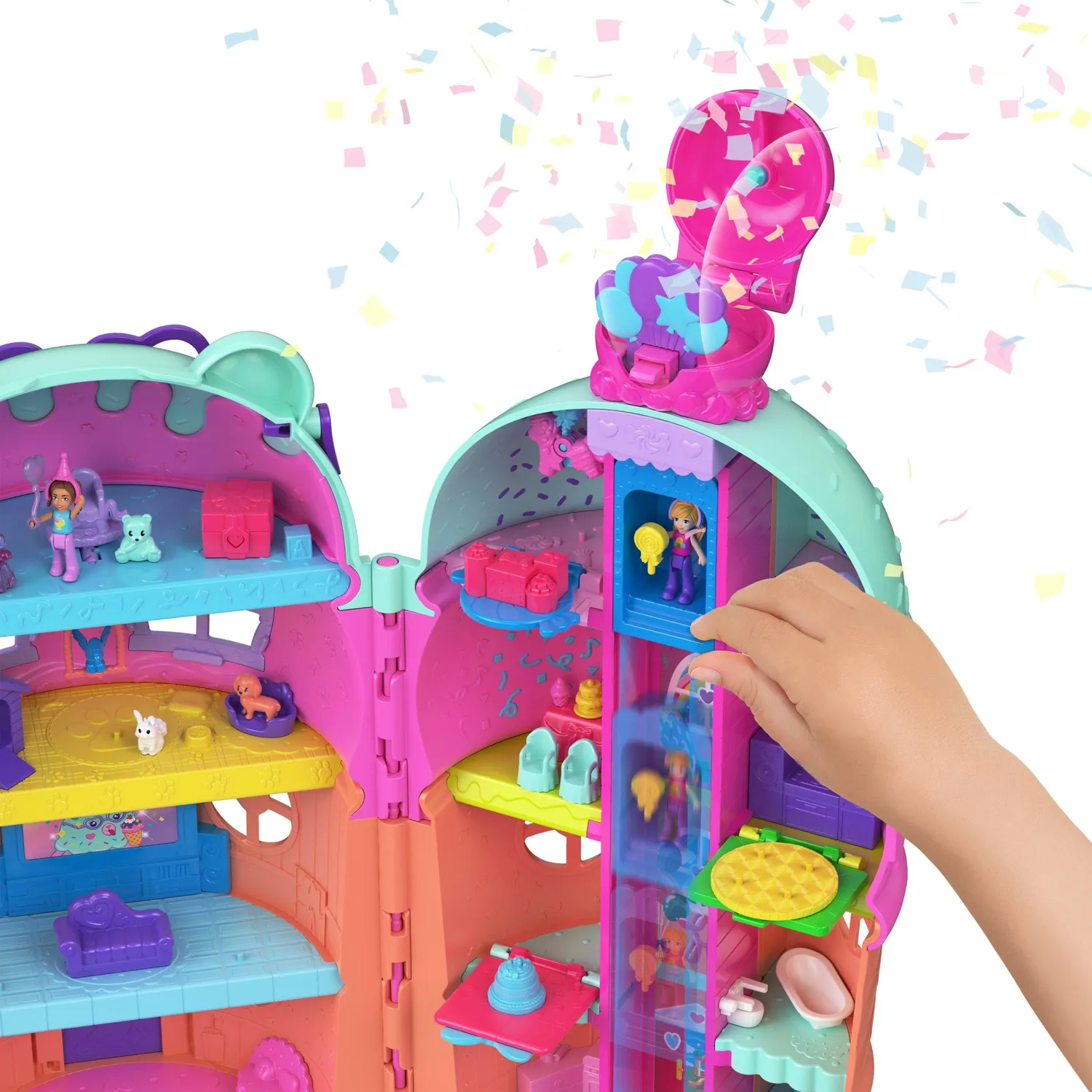 Polly Pocket IJs Dessert speelhuis met 2 poppetjes confetti