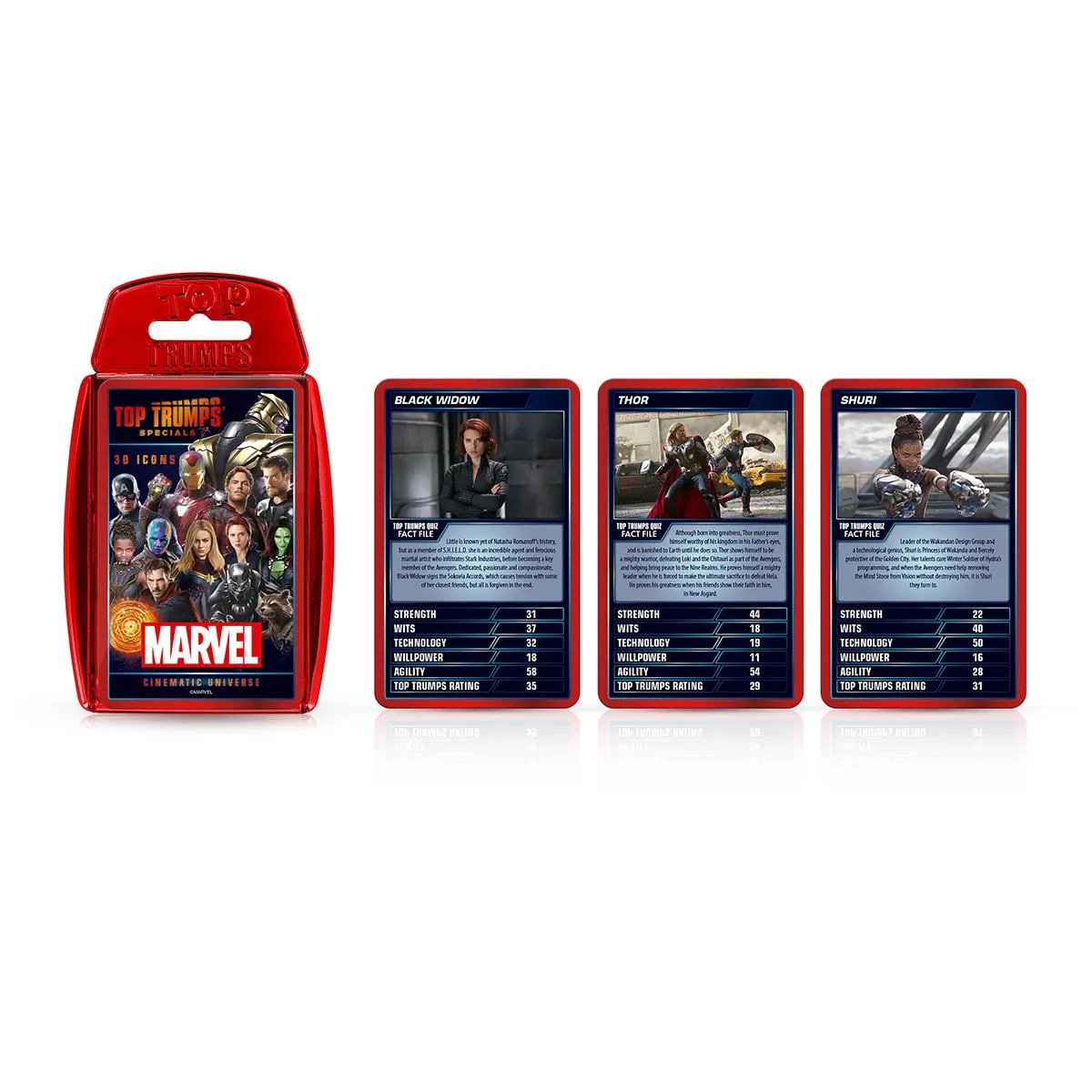 Top Trumps Marvel Cinematic Universe kaartspel 30 kaarten helden