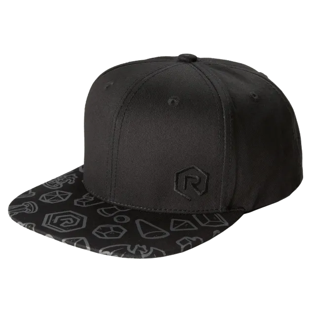Roll A Crit Game Piece Snapback pet zwart katoen