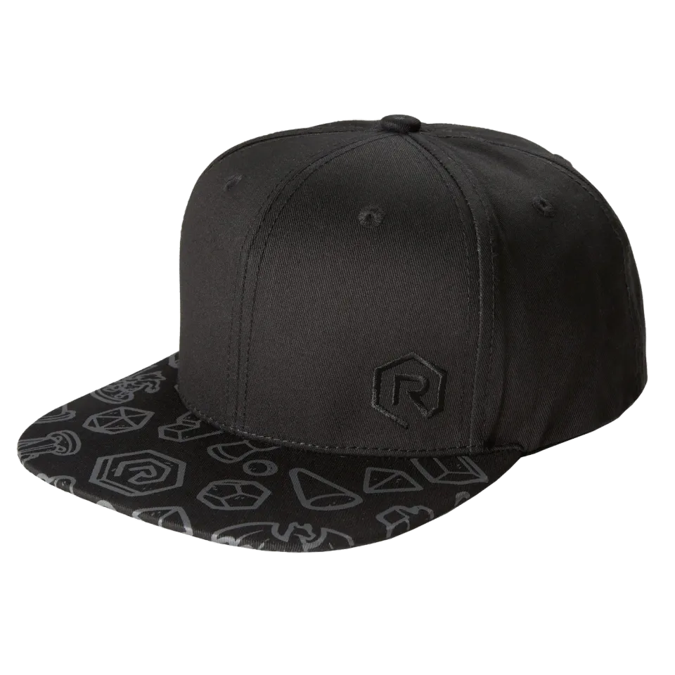 Roll A Crit Game Piece Snapback pet zwart katoen