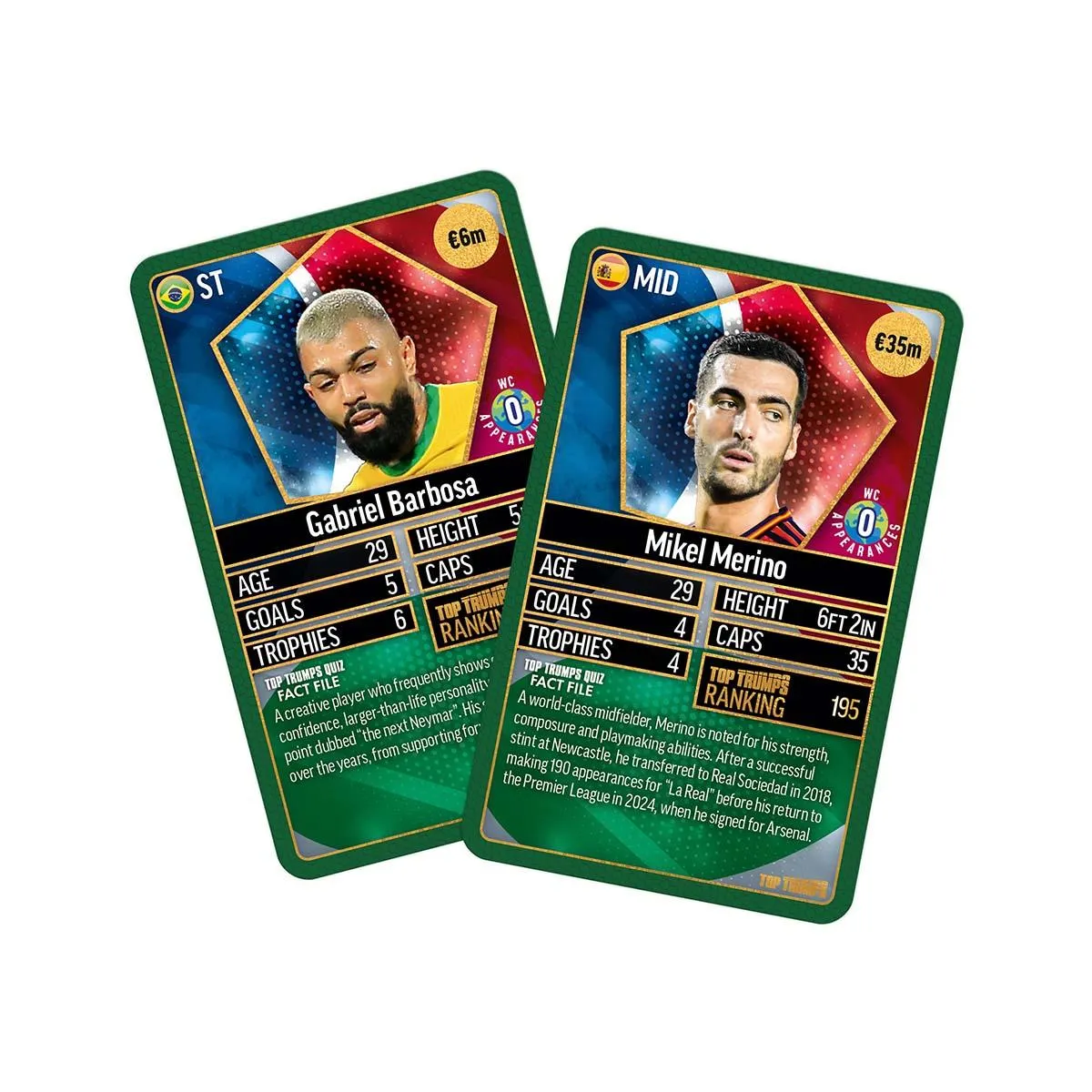 Top Trumps World Football Stars Top 200 kaartspel Chrome Green
