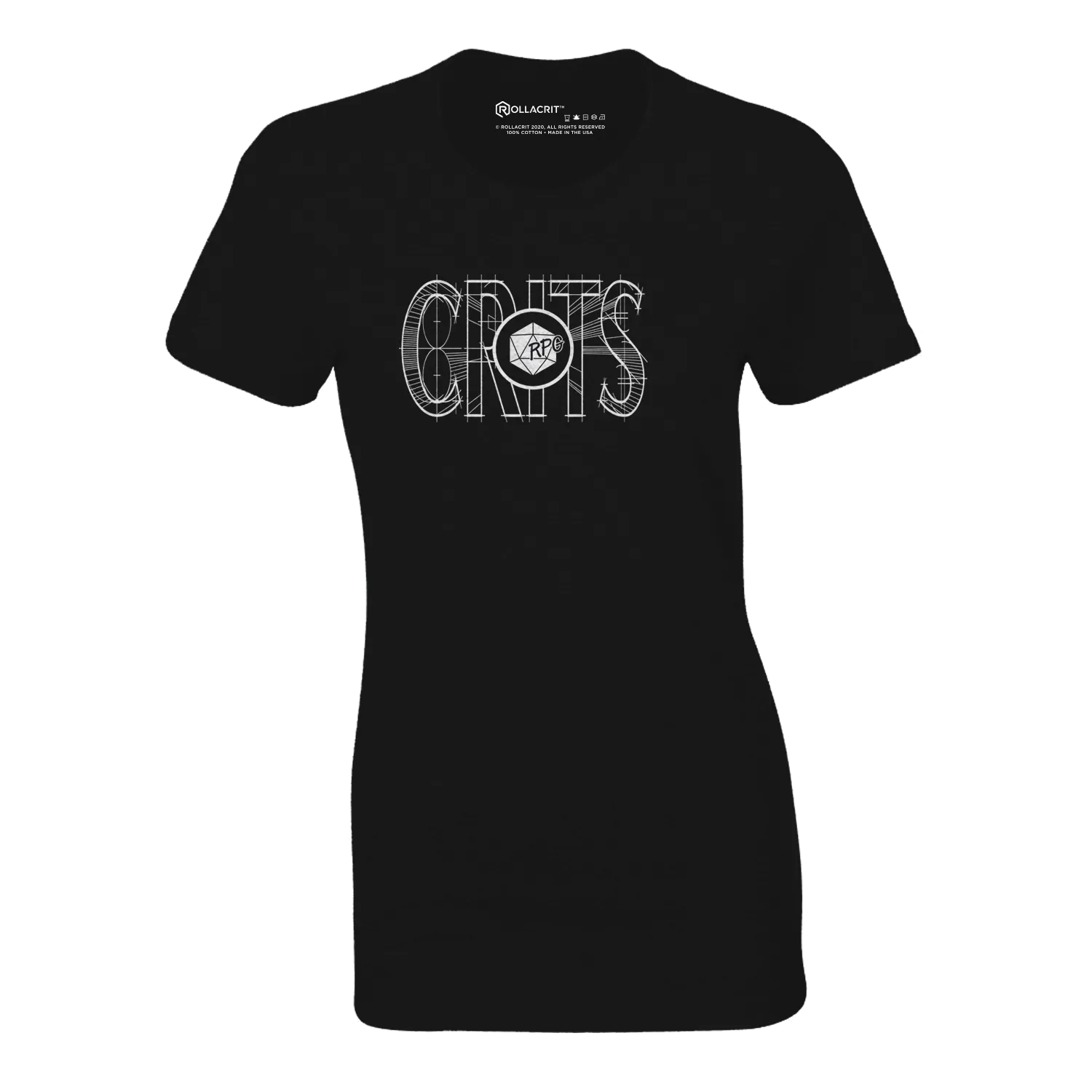 Roll A Crit RPG Crits fitted T-shirt aqua triblend M