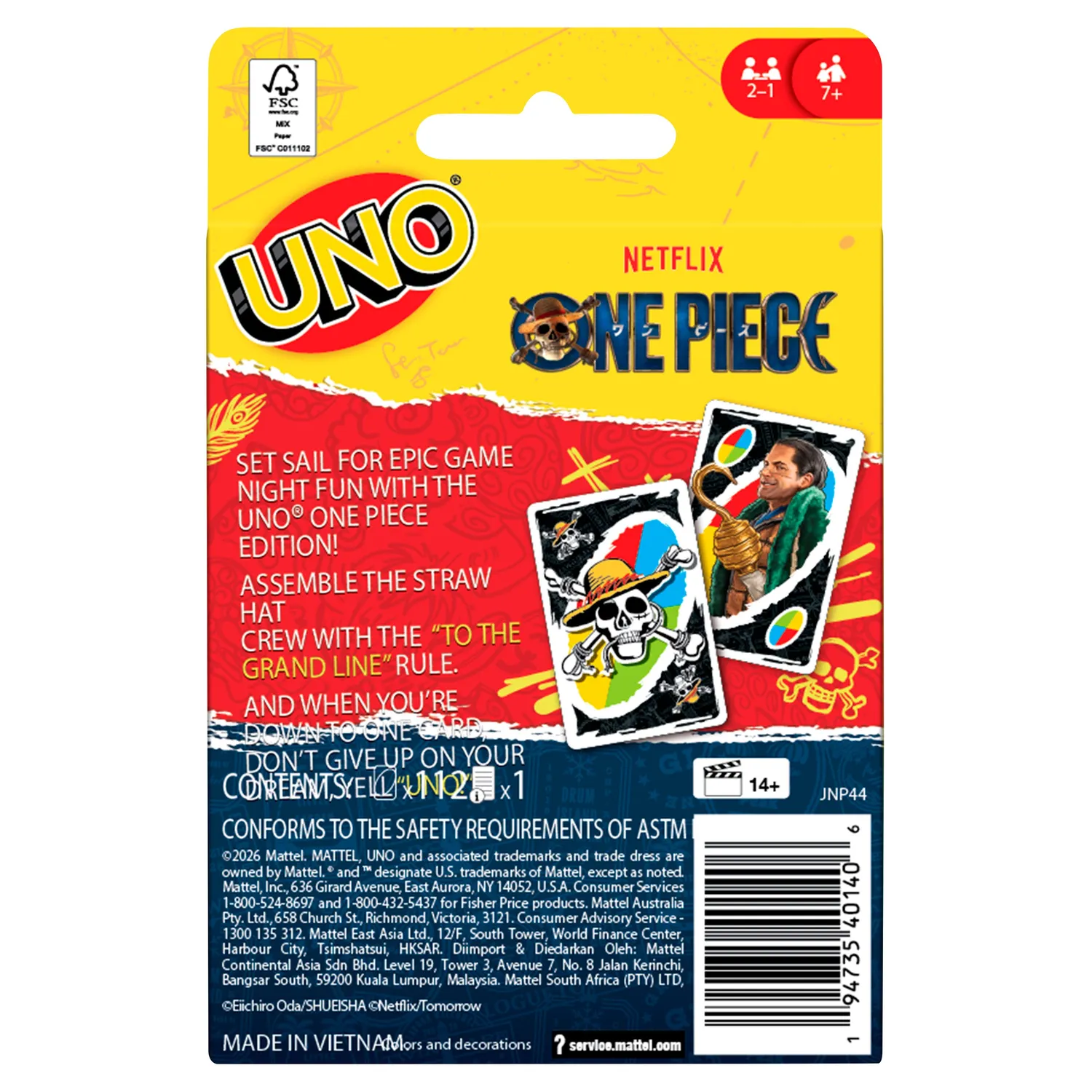 UNO One Piece kaartspel Netflix-editie voor 7+