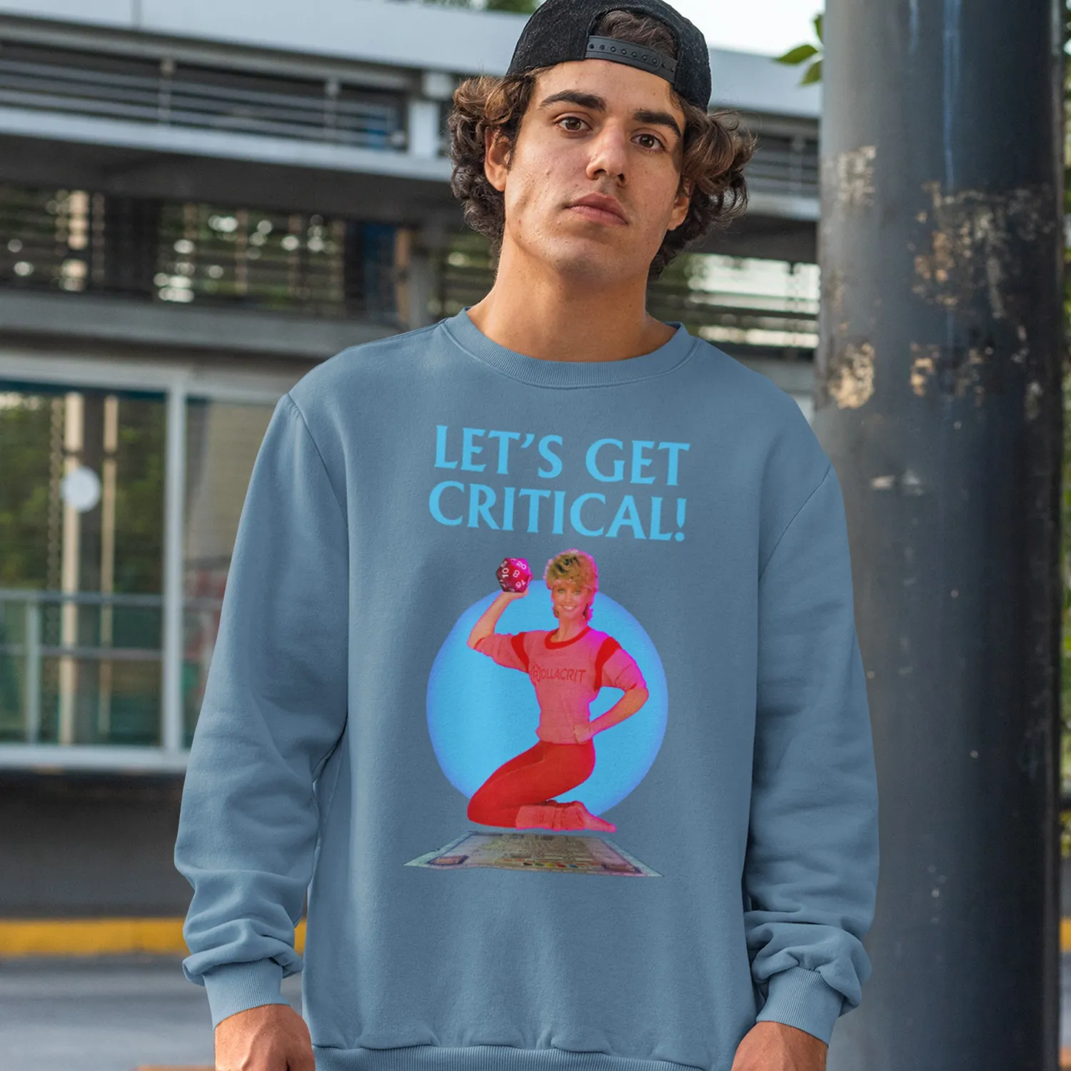 Roll A Crit Let's Get Critical sweater indigo blauw
