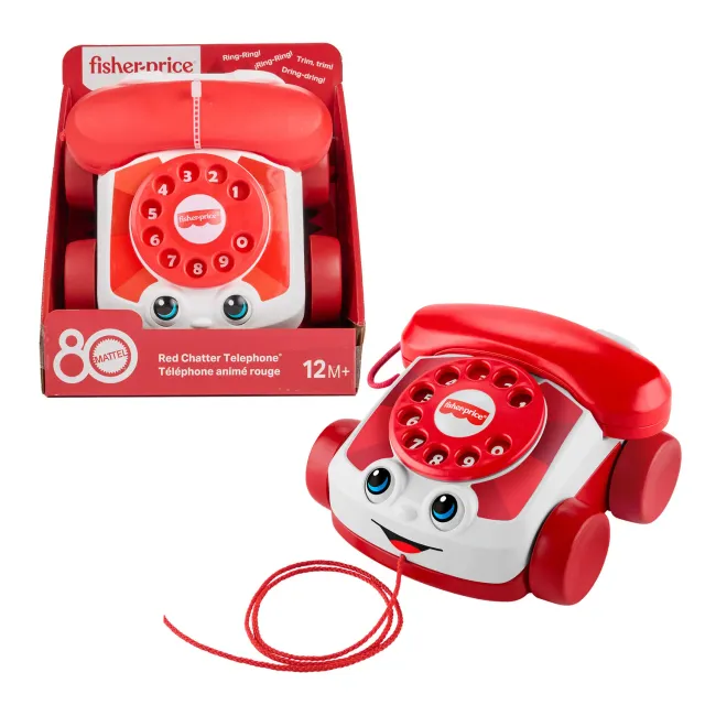 Fisher-Price Chatter Trektelefoon Rood 80 Jaar babyspeelgoed