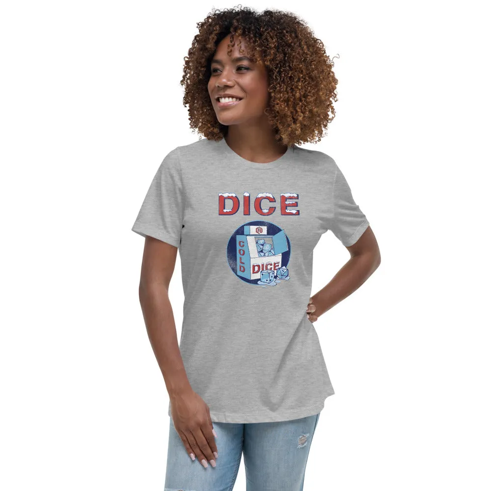 Roll A Crit ICE Dice Relaxed T-shirt navy dames