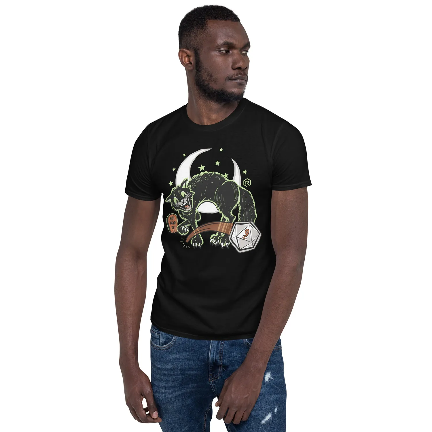 Roll A Crit Not Dead Yet T-shirt unisex katoen