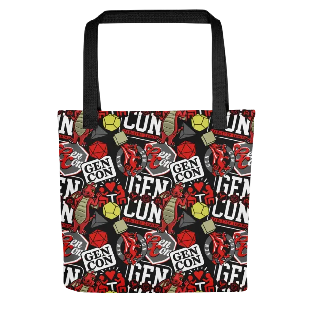 Roll A Crit Gen Con sticker tote bag 10 liter