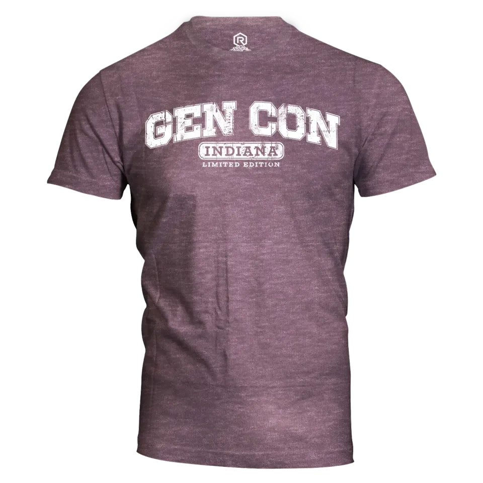 Roll A Crit Distressed Gen Con University 2025 T-shirt katoen