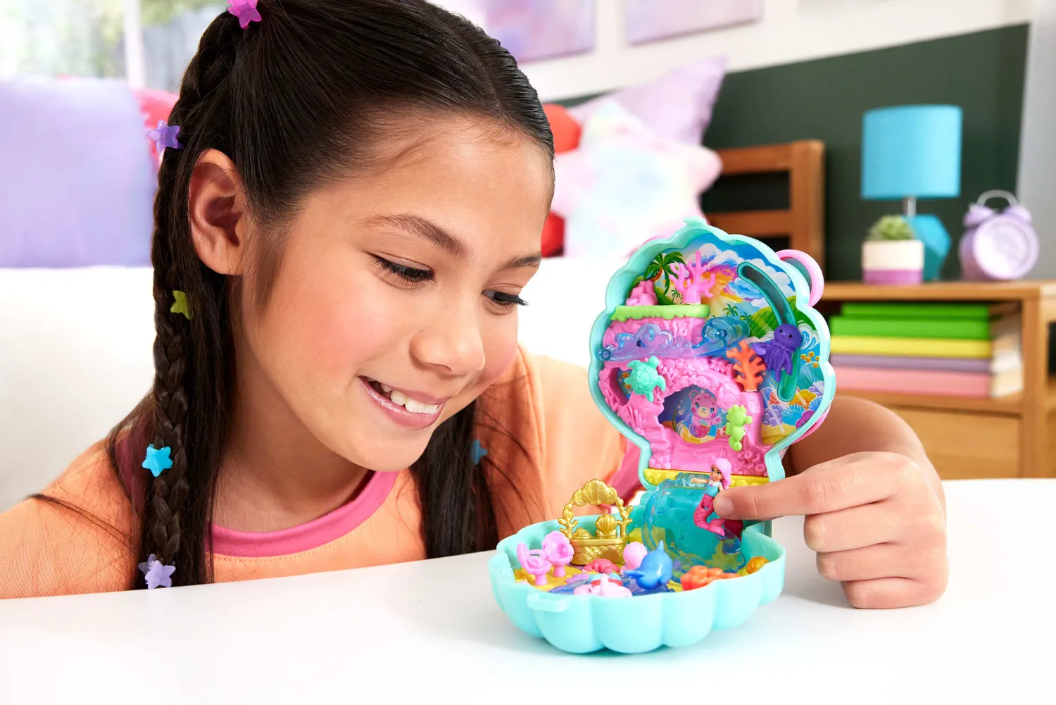 Polly Pocket Glitter Island compact speelset zeemeermin