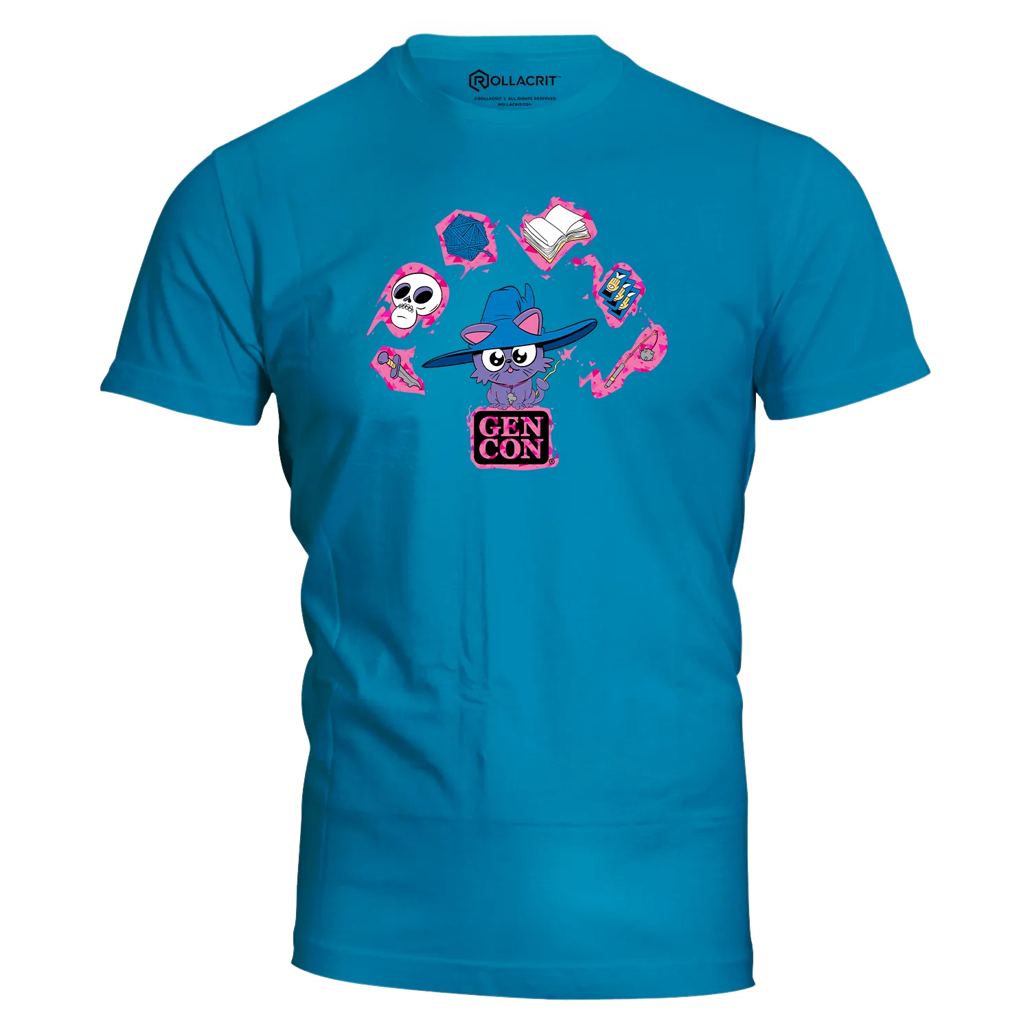 Roll A Crit My Little Cat Wizard T-shirt zwart katoen