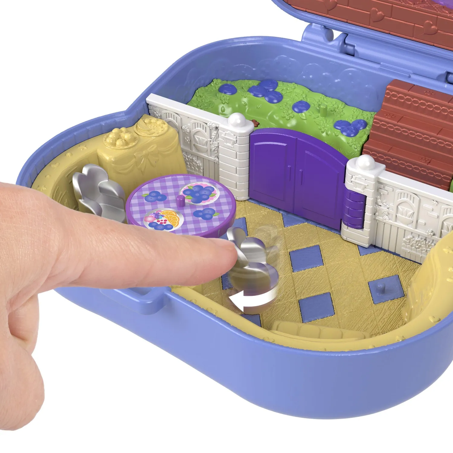 Polly Pocket Blueberry Besties compact speelset met beer 8-delig