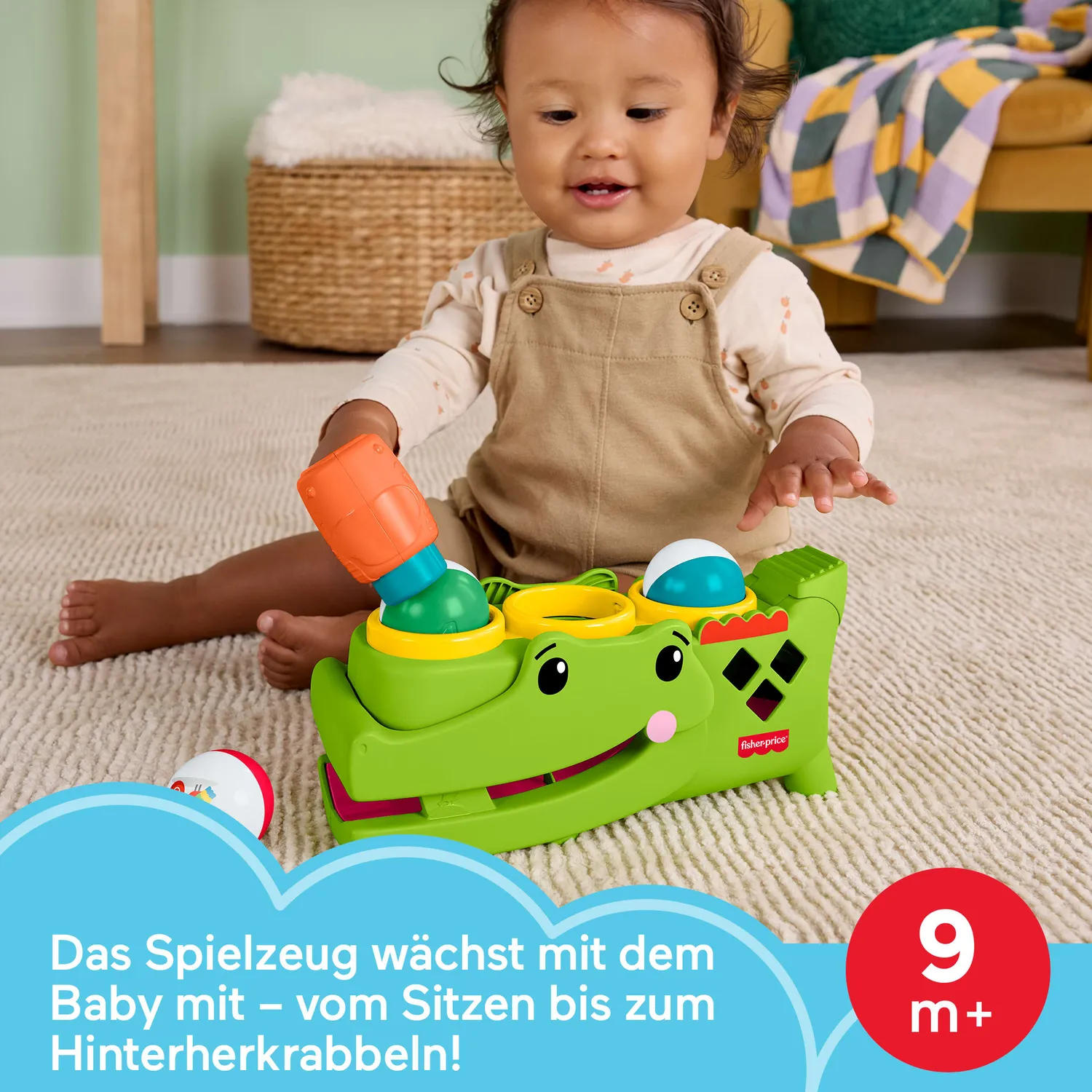 Fisher-Price Sitz- und Klopf-Rolligator hamerbank babyspeelgoed