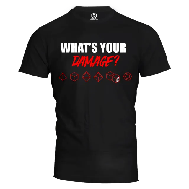 Roll A Crit Gen Con What's Your Damage T-shirt katoen