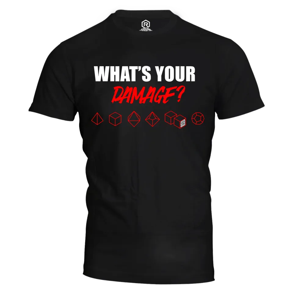 Roll A Crit Gen Con What's Your Damage T-shirt katoen