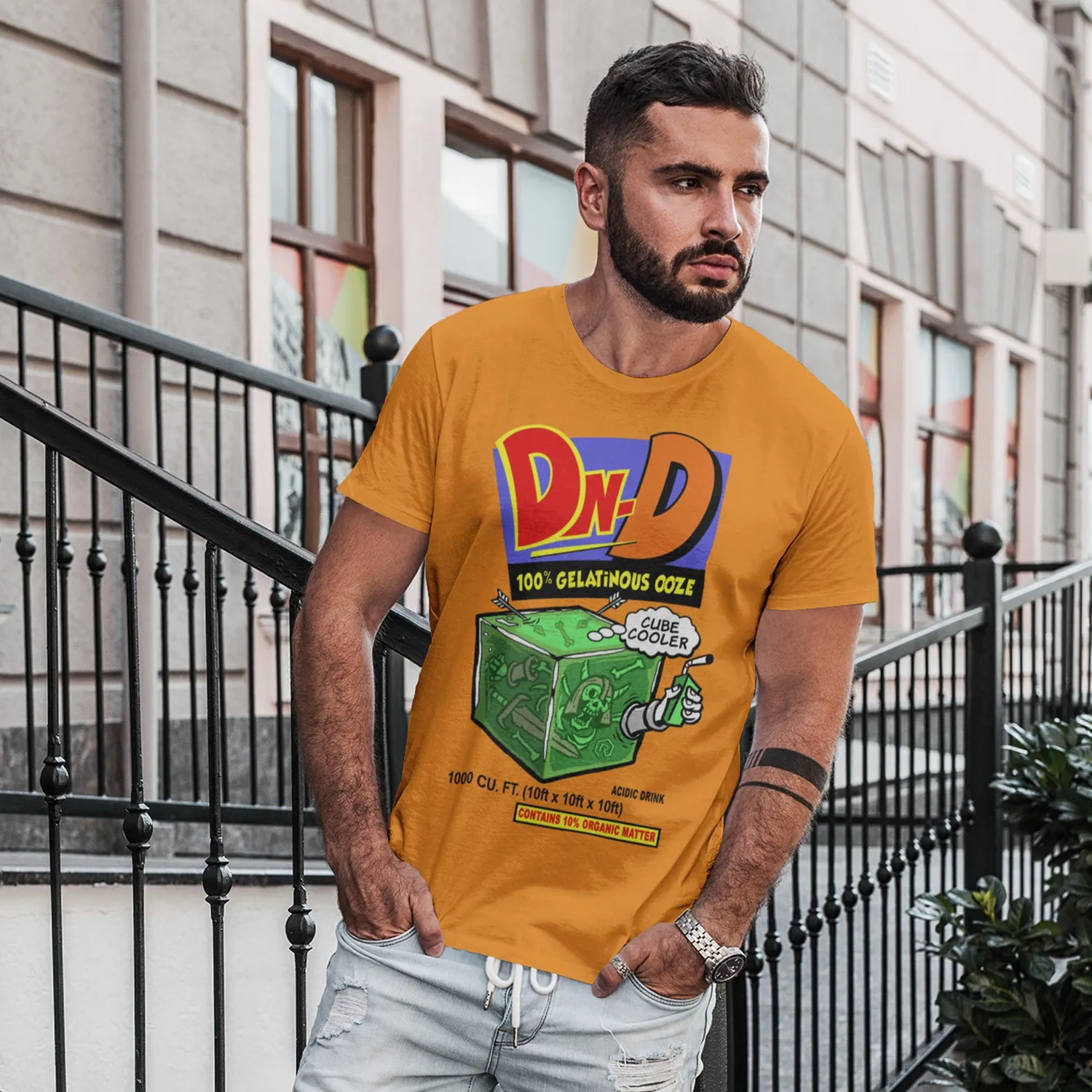 Rollacrit Gelatinous Cubic Cooler T-shirt geel slim fit M