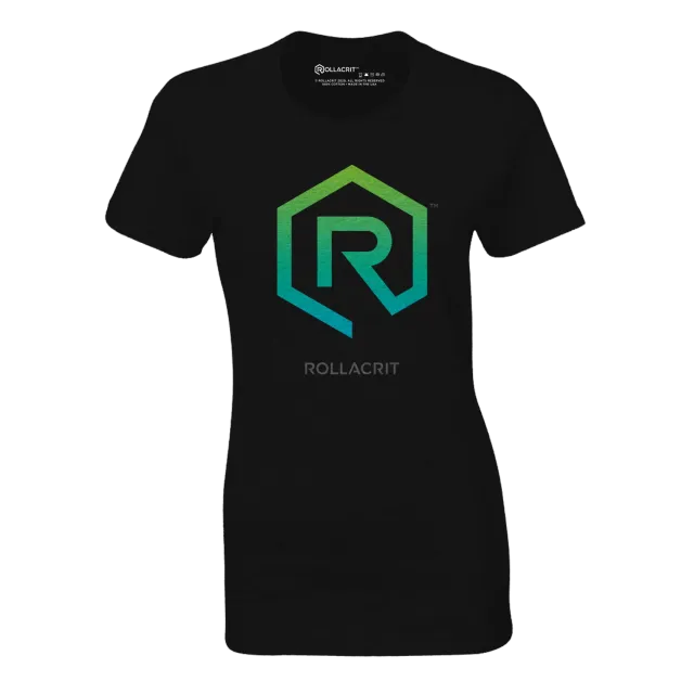 Roll A Crit Green Horizon 1e fitted T-shirt Charcoal-Black slim fit