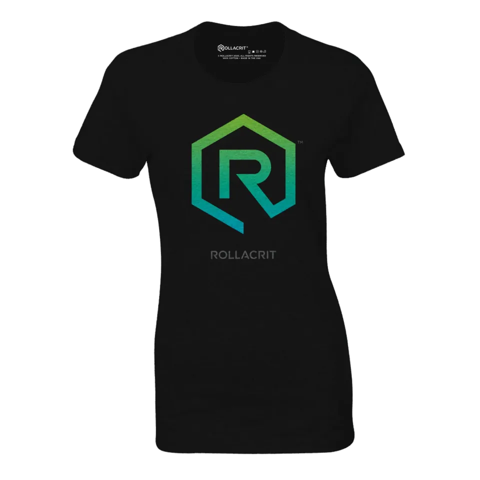 Roll A Crit Green Horizon 1e fitted T-shirt Charcoal-Black slim fit