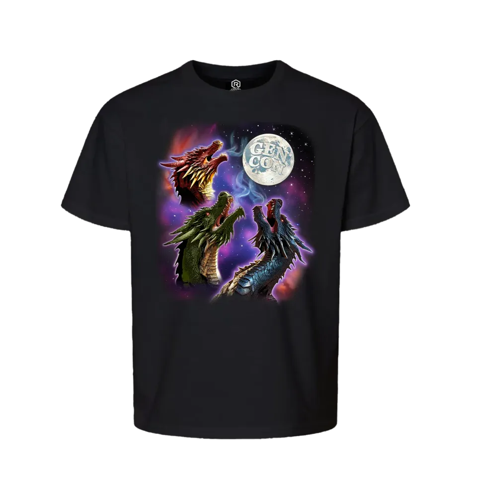 Roll A Crit Gen Con Three Dragon Moon T-shirt kids