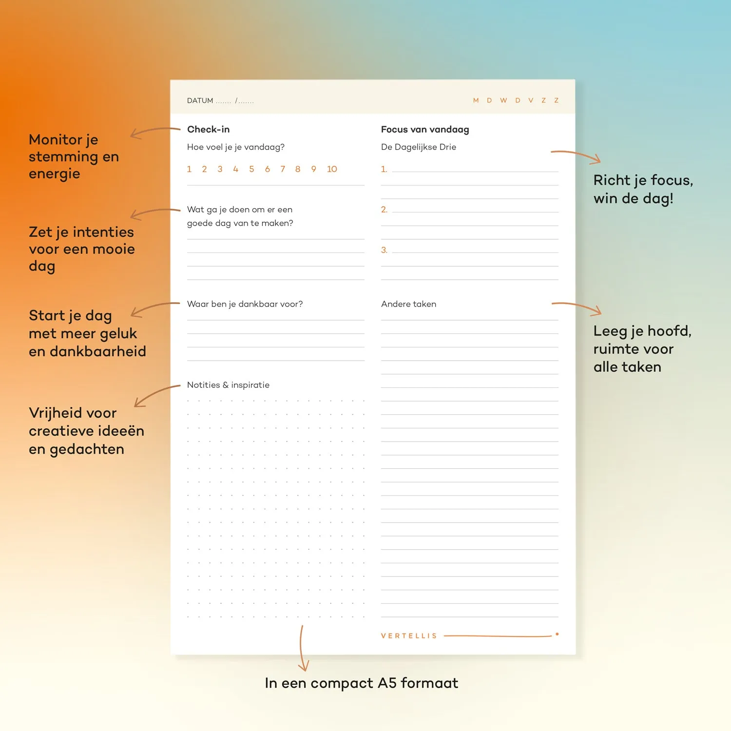 Vertellis Helderheid Planner focus en rust