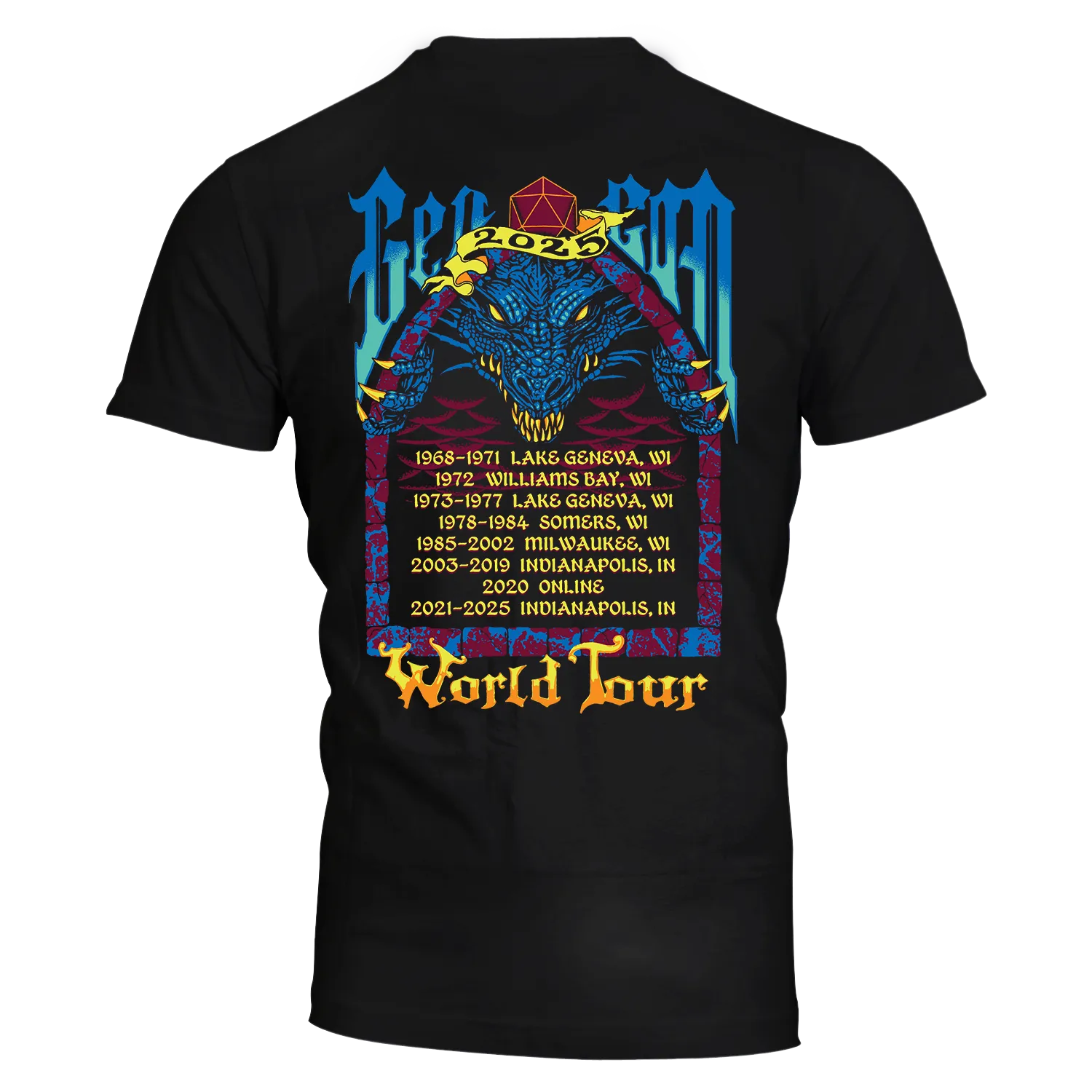 Roll A Crit Gen Con World Tour 2025 T-shirt katoen