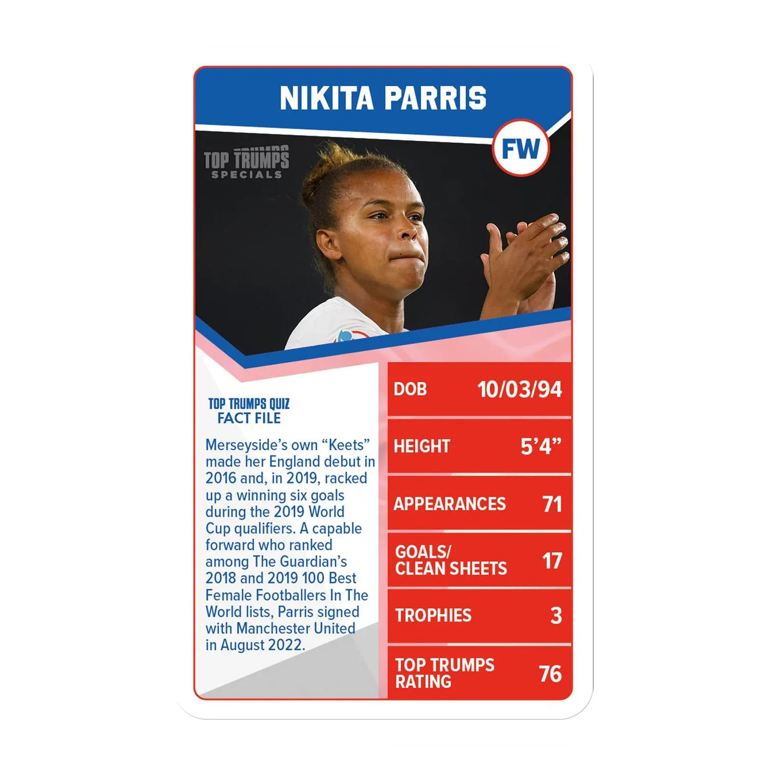 Top Trumps England Womens Football Stars kaartspel 30 kaarten