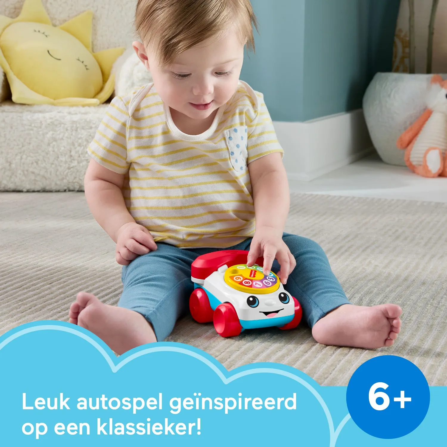 Fisher-Price Telefoonvoertuig duwspeelgoed met geluid 6m+