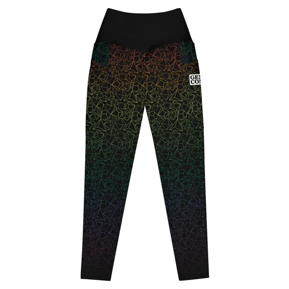 Roll A Crit Gen Con Rainbow Dice legging met zakken